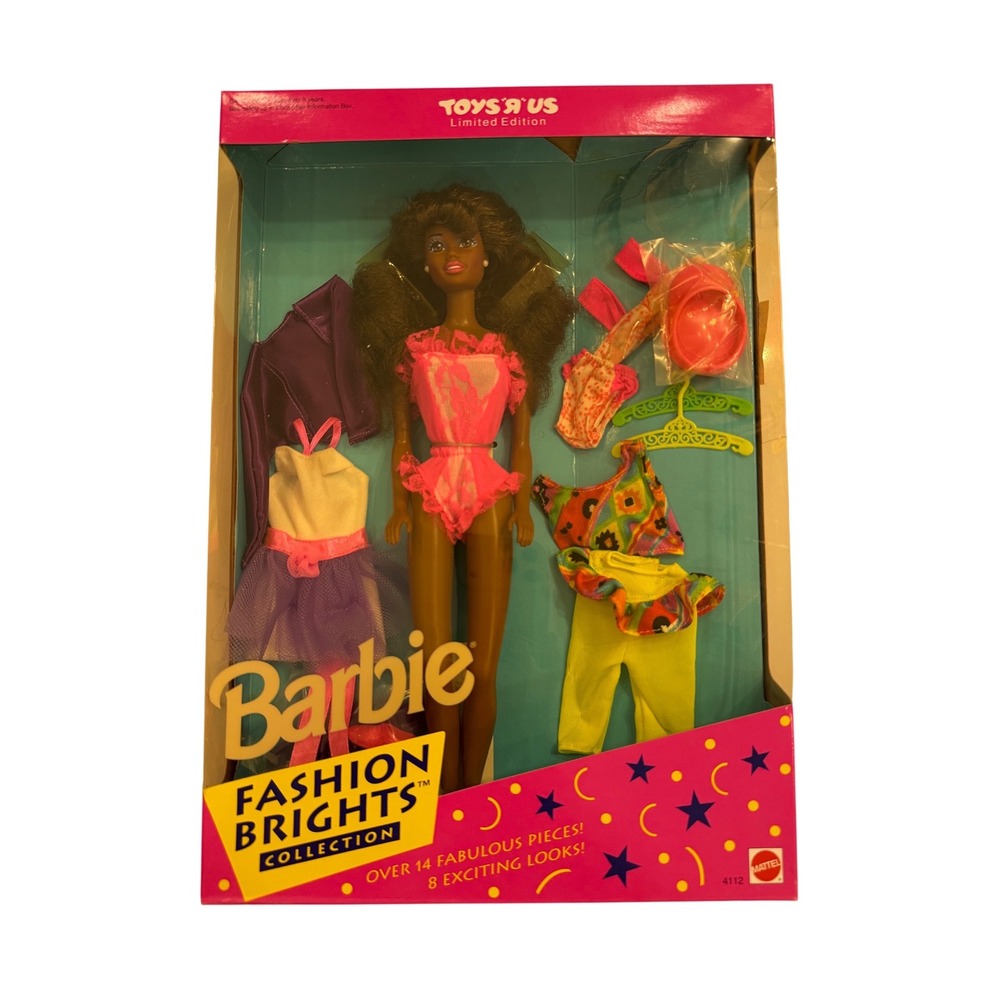 Vintage 1992 Barbie Fashion Brights Toys R Us Limited Edition Black Doll 4112
